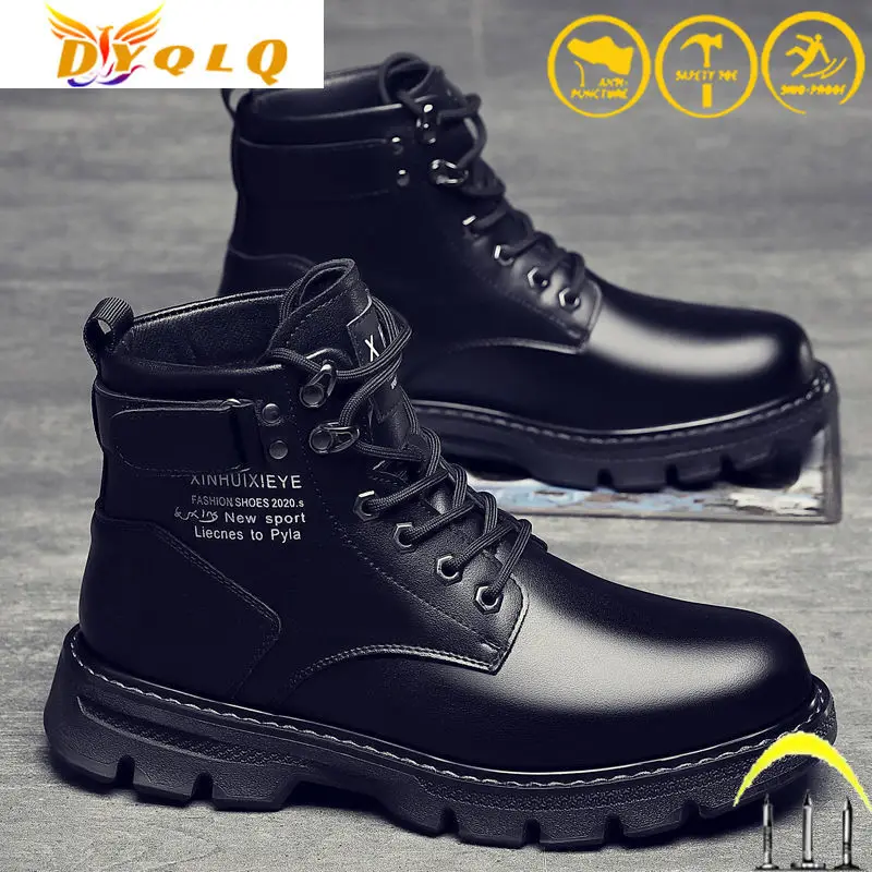 

2022 Safety Boots Men's Steel Toe Shoes Men's Safety Shoes Anti-puncture Work Shoes Sports Shoes Breathable Protective Shoes J&m
