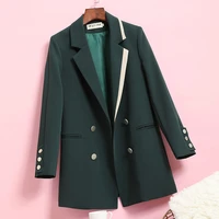 2022 spring autumn black fashion blazer and coats long sleeve double breasted notched pockets clothes formal