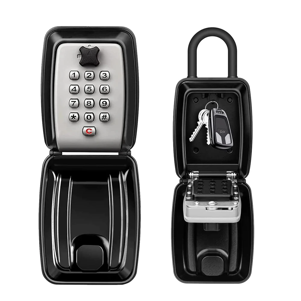 

Auto Car Key Lock Box for Outside 12 Digit Push Button Lockbox for Keys Outdoor Hanging Waterproof Lock Box for House Car Key