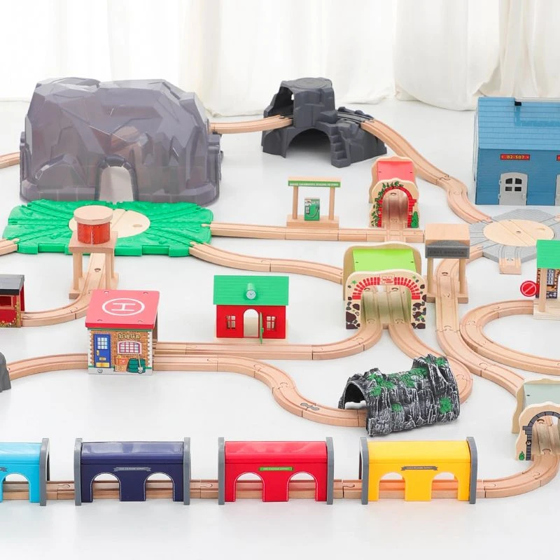 

Rockery Accessories Scene Tunnel Cave Compatible All Wooden Train Tracks Flexible Track Assembly Building Block Expansion Toys