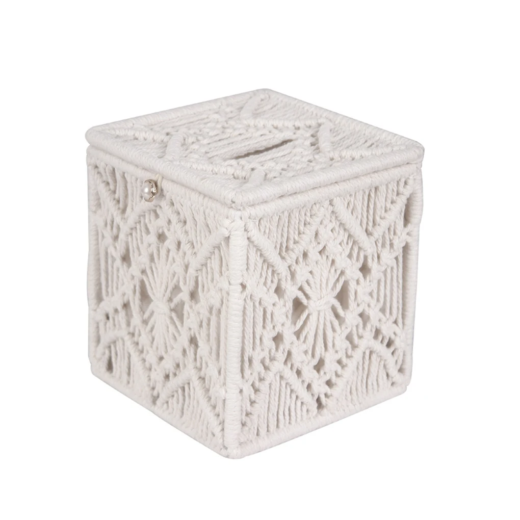 

Tissues Box Cover Square Paper Storage Holder Living Room Bathroom Napkin Organizer Dispenser Container Case Decoration