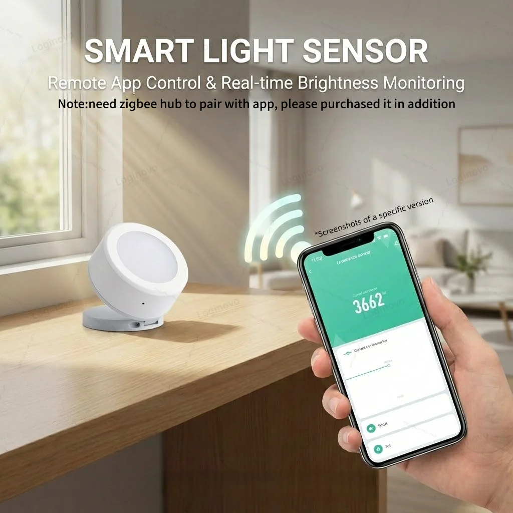 Фото Датчик освещенности ZigBee: измеритель яркости, детектор освещения (LUX), отслеживание уровня освещения, домашняя автоматизация с поддержкой Smart Life, TUYA, Z2M. №3