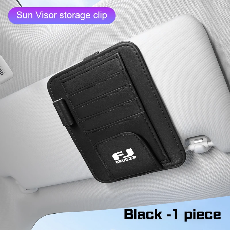 

Автомобильный козырек из искусственной кожи с несколькими карманами для Toyota FJ Cruiser TRD Corolla Camry RAV4 Yaris C-HR GR, зажим для очков, аксессуары