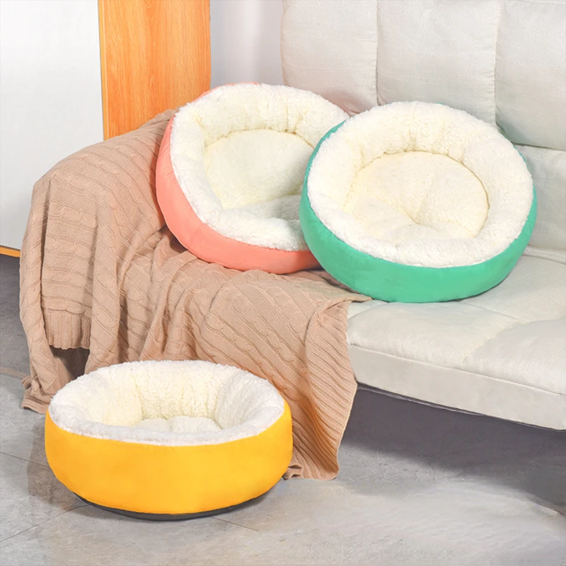 

Comfortable Plush Pet Nest Round Cashmere Warm Cat Nest Comfortable Winter Without Fuel Without Electricity