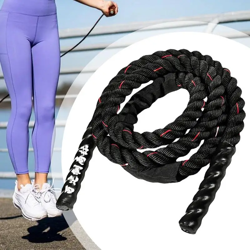 Скакалка для тренировок тяжелые боевые веревки упражнений с удобной ручкой по