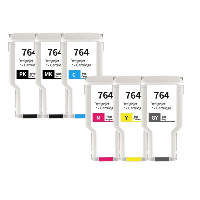 Совместимый чернильный картридж 764Ink для широкоформатного плоттера HP Designjet T3500 C1Q13A C1Q14A C1Q15A C1Q16A C1Q17A C1Q18A (art.: 3920db9932513) - 3920db9932513