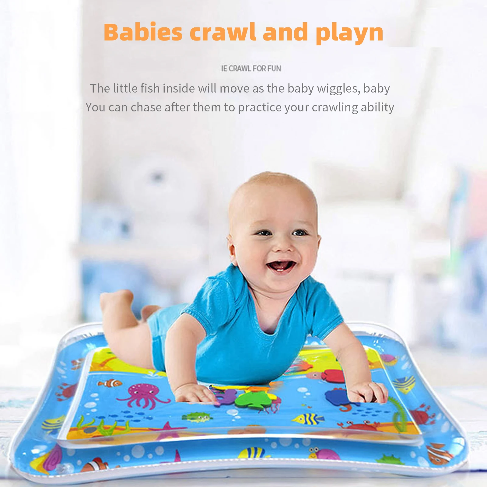 Детский водный игровой коврик детский Сенсорный для ползания младенцев