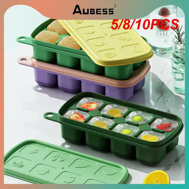 

5/8/10PCS Quick Freezing Ice Storage Box Summer Trays Internet Red Ice Maker With Lid Kitchen Tools Accessories