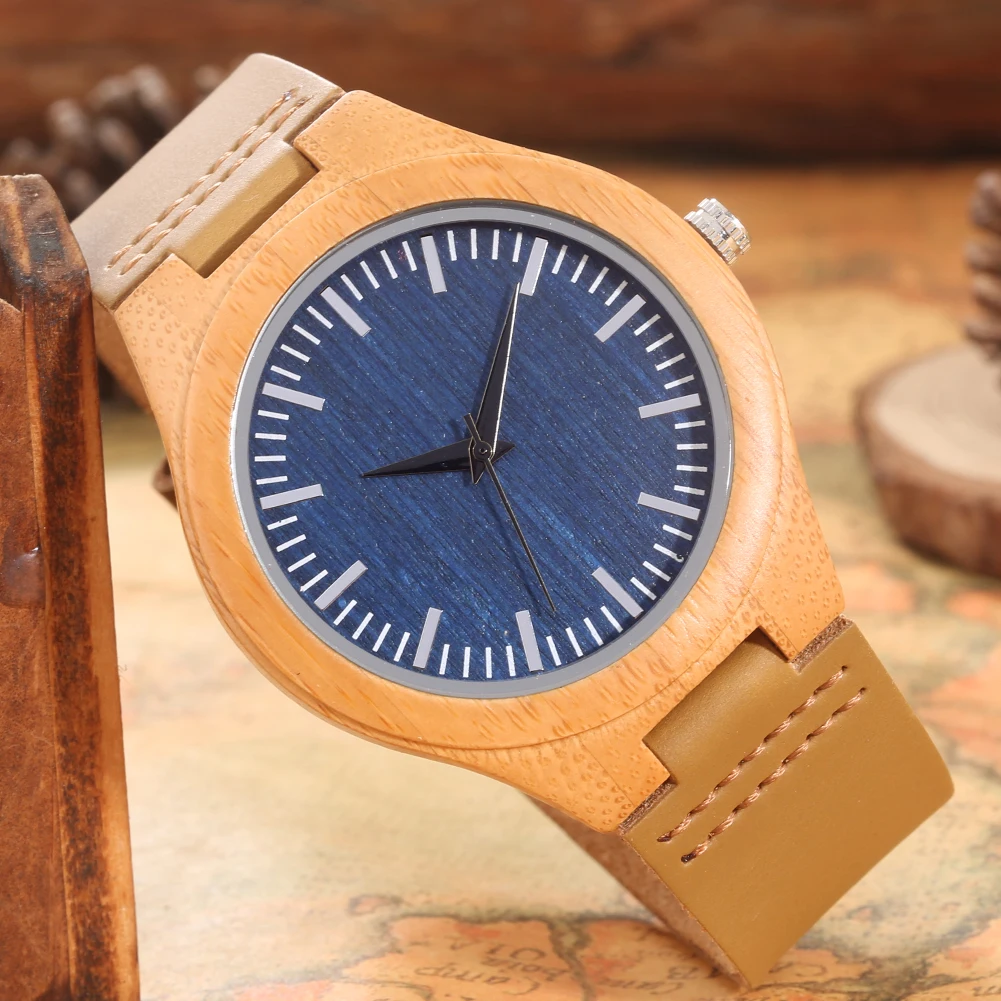

Cowboy Blue Color Fashion Man Watch Leather Strap Quartz Wristwatch Simple Style Best Gift for Men Boyfriend Reloj Para Hombre