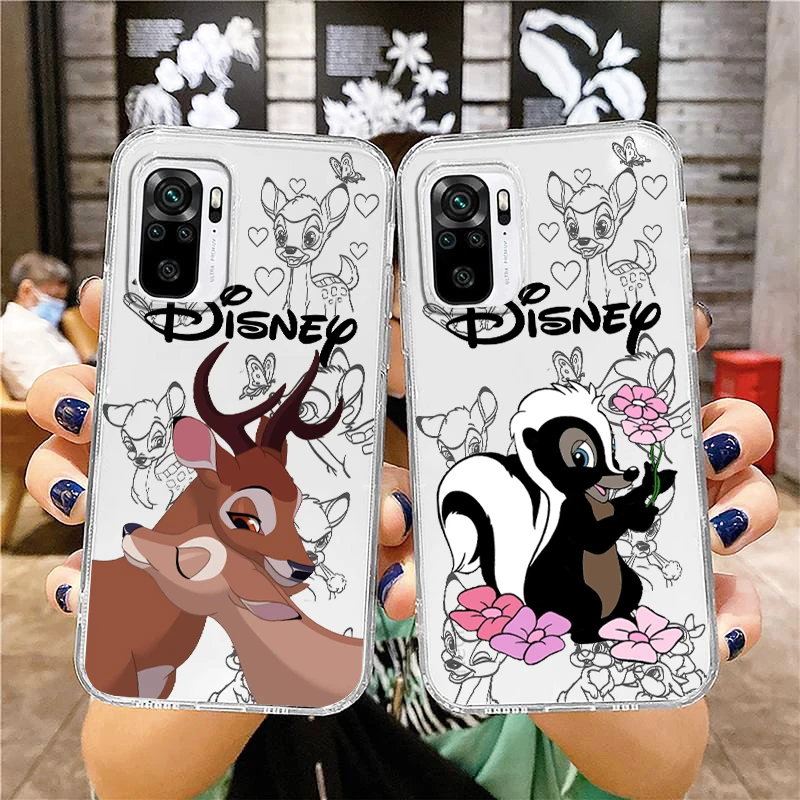 

Disney Cartoon Bambi Rabbit For Xiaomi Redmi Note 12 10 11 9 Pro Plus Speed 11S 11T 10S 9T 9S 8 5G Transparent Phone Case Cover