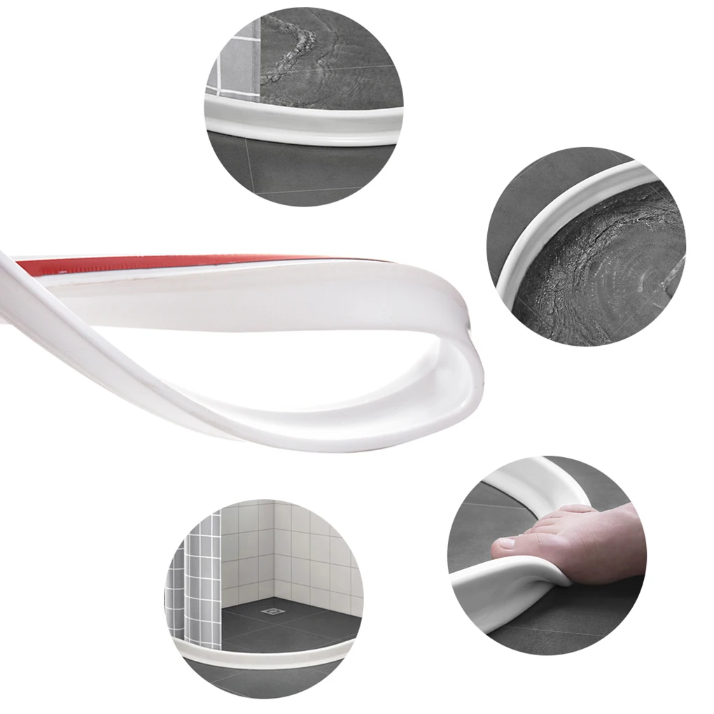 

Silicone Shower Barrier Water Stopper for Kitchen Bathroom Waterproof Strip