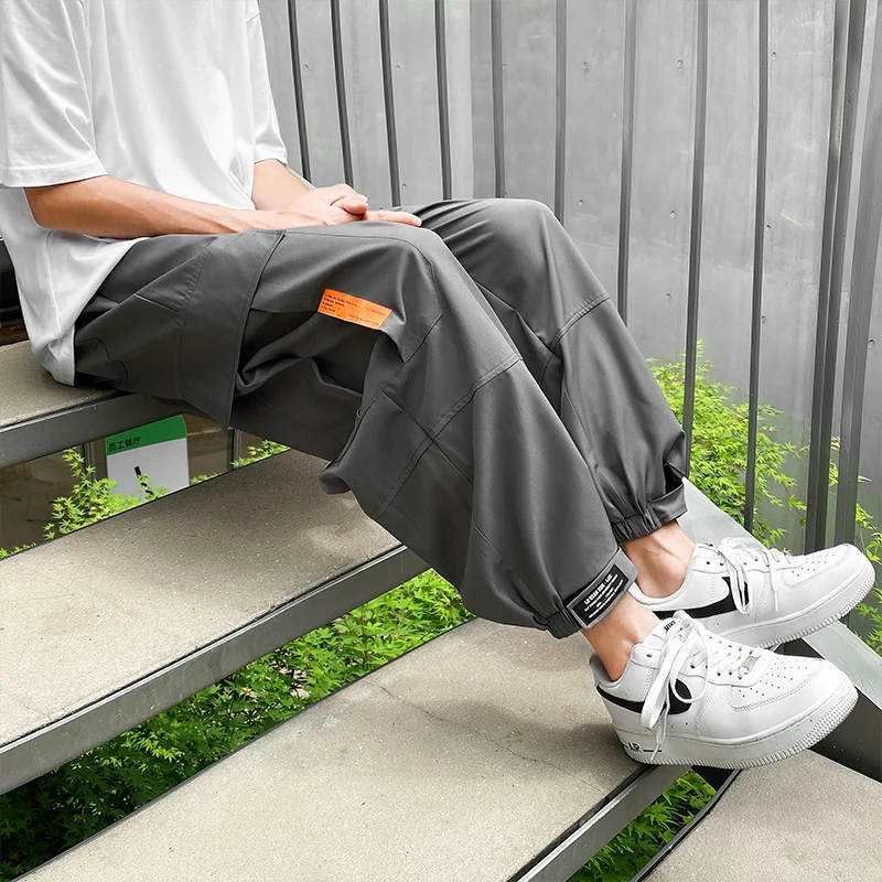 

Штаны для бега мужские с карманами, уличная одежда, тренировочные штаны в стиле хип-хоп, брюки-джоггеры, тактические штаны-карго, шаровары