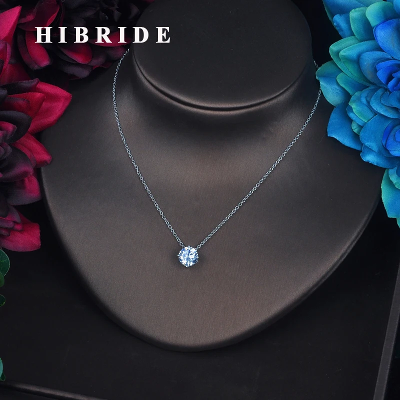 

Fashion 2020 Fashion Popular Silver Color Necklace Cubic Zirconia Pendant Vintage Jewelry for Women Accessories GLD0526