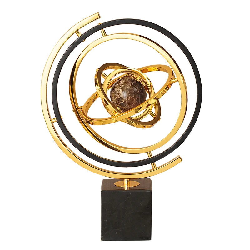 

Luxury Home Interior creativity Metal Modern circular ring Earth Studio Interior metal decorative quality home decor luxury