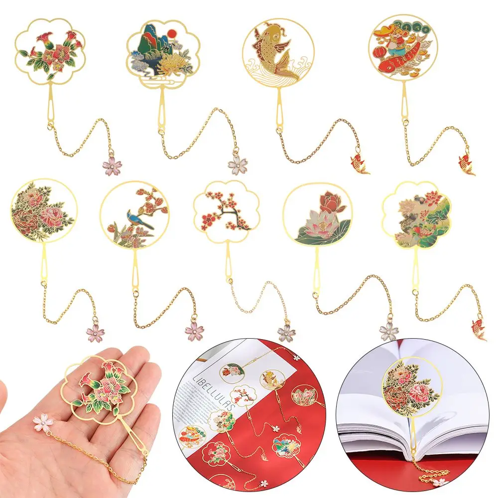 

Chinese Style Chinese Style Tassel Red-crowned Crane Personality Bookmark Pagination Mark Book Clip Circular Fan