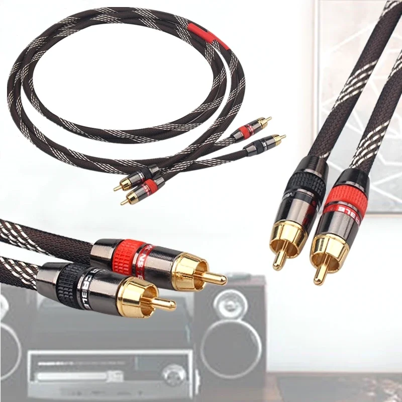 Аудиофильский кабель RCA 4N OFC посеребренная Hi-Fi аудиосоединительная линия для