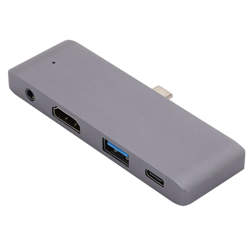 

Type-C Four-In-One Docking Station Connector Type-C To Hdmi+Usb+Pd+3.5 Hub Adapter Computer External Accessories