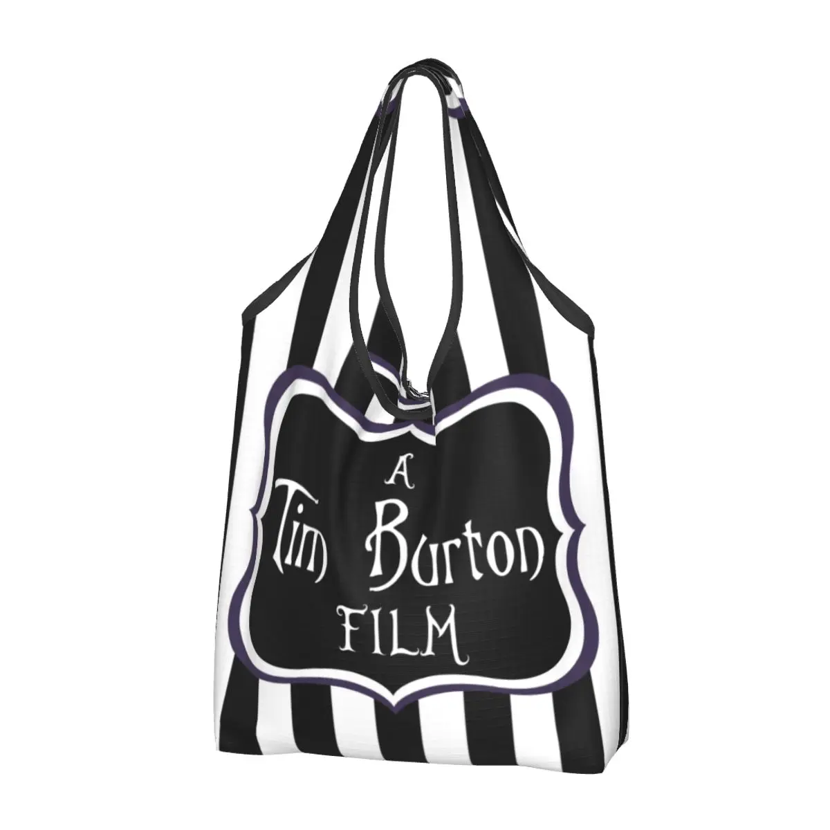 

A Tim Burton Film Groceries Shopping Bags Custom Shopper Shoulder Tote Bag Big Capacity Portable Horror Fantasy Movie Handbag