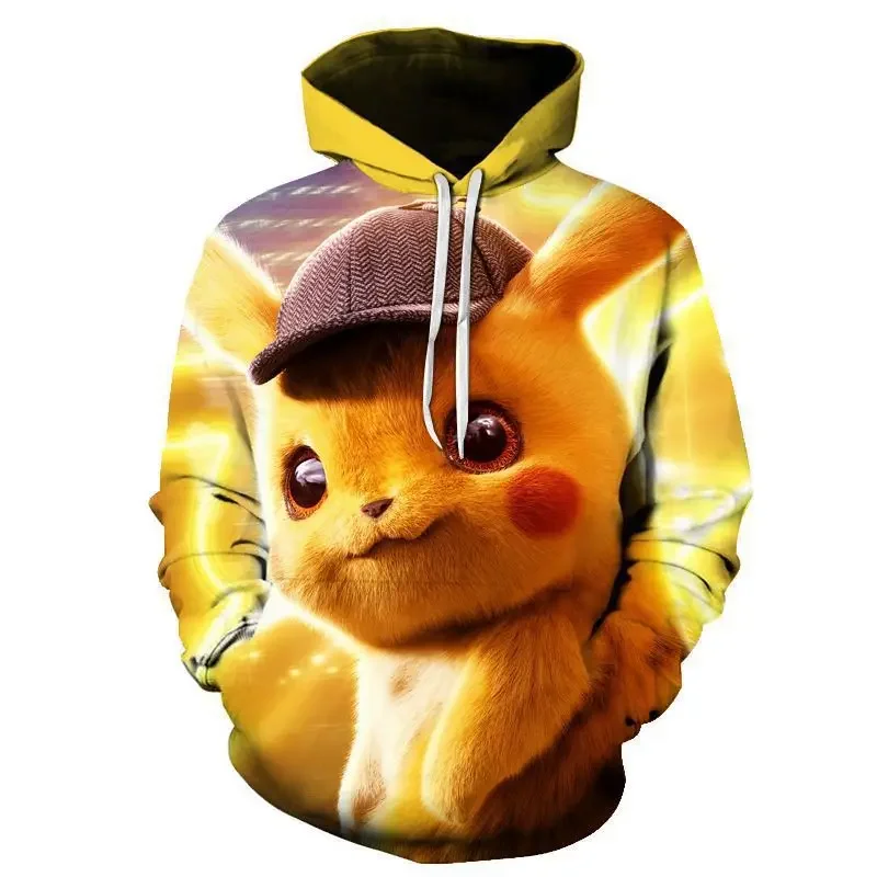 

Pokémon Pikachu 3D Digital Printing Fashion Large Size Sweater Sweater Hooded Pullover Couple Fashion Birthday Gift