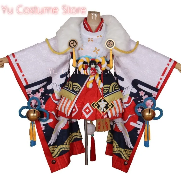 Аниме! Onmyoji Yokime Heian-ky Празднование Великолепное кимоно Платье Униформа Косплей