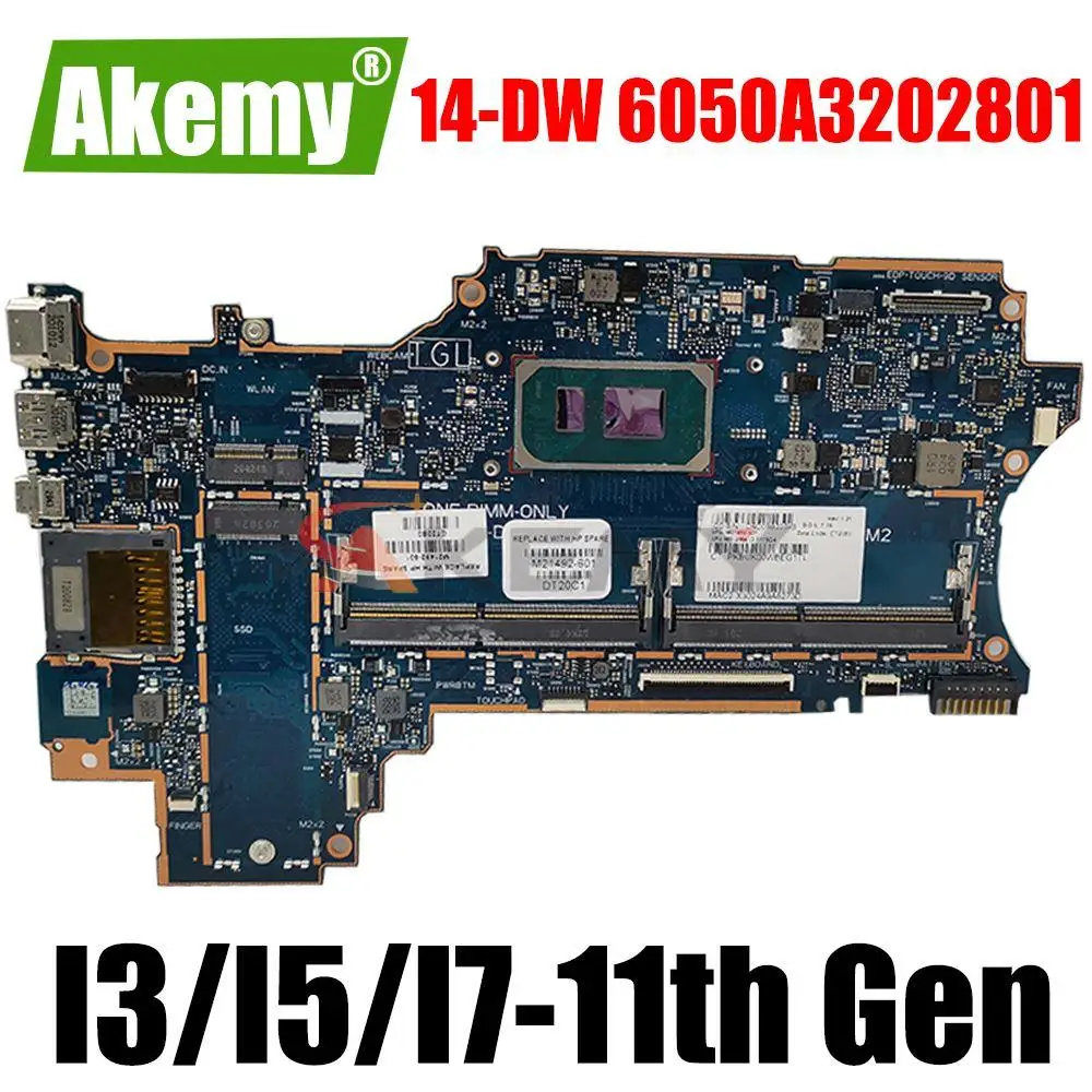 

6050A3202801-MB For HP Pavilion X360 14-DW Laptop motherboard TPN-I137 I3-1115G4 I5-1135G7 CPU Mainboard M21492-601 M21492-001