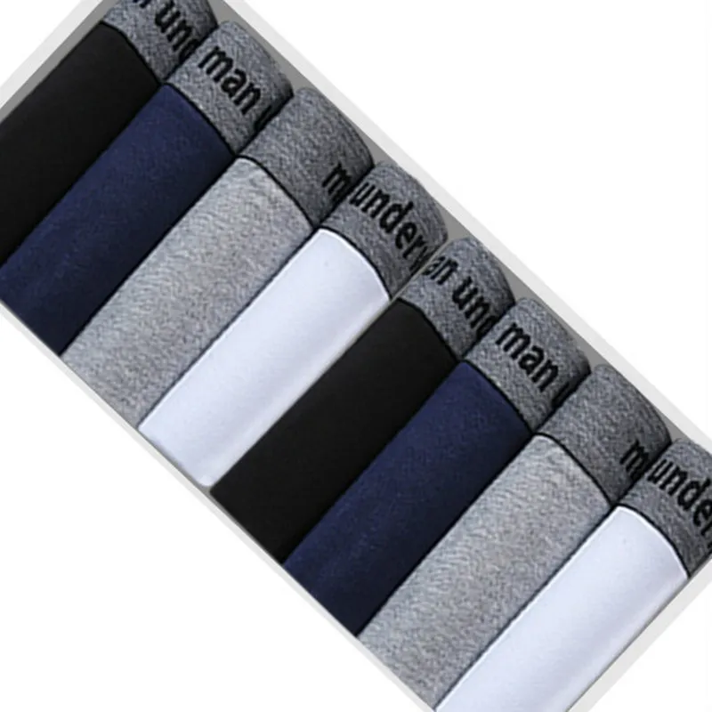 8psc/Lot Boxer Shorts Men's Panties Homme Underpants Boxershorts Solid Soft Breathable Underwear for Man Boxers Sexy Set Shorts