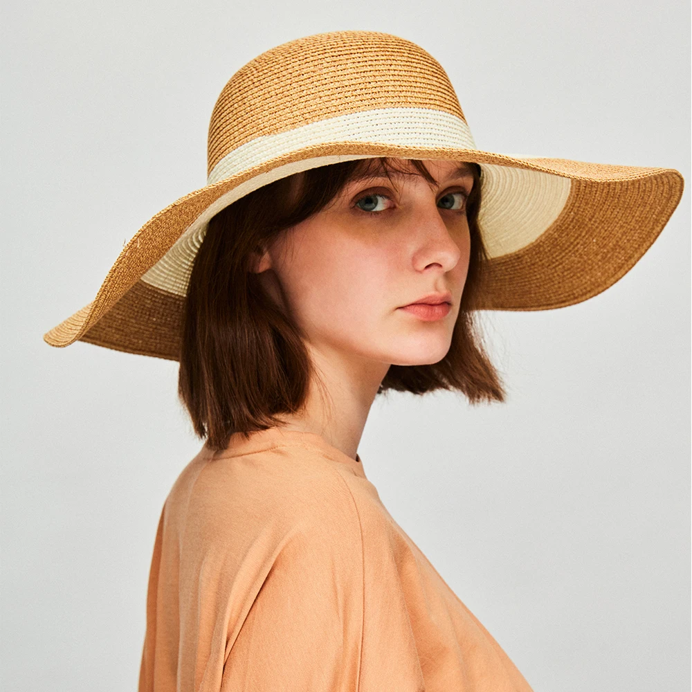 

US Stock Ohyoga New Straw Hat for Women Summer Bohemia Beach Cap Chapeau Femme UV Protection Wide Brim Sun Hats for Women