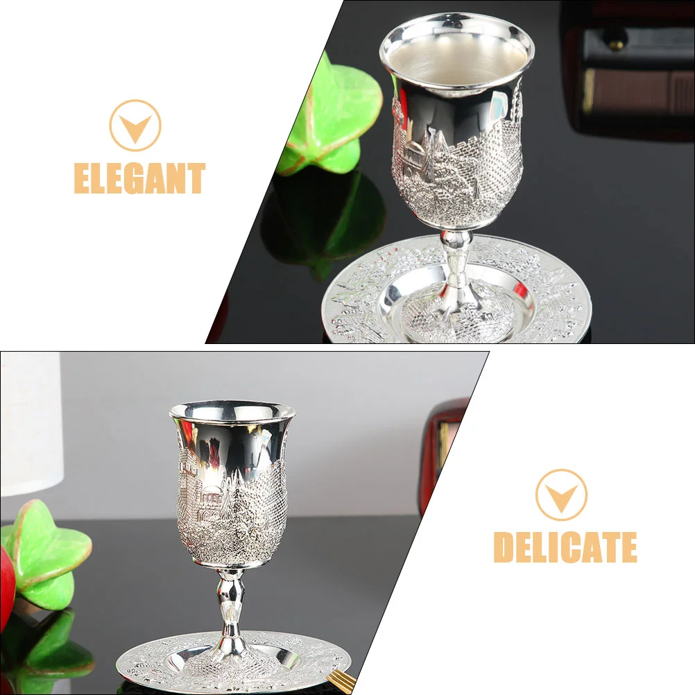 Еврейская стеклянная чашка Шабопус Праздничные очки Шабат Посеребренный