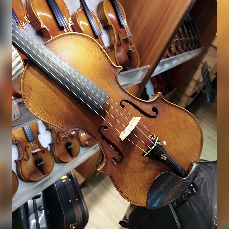 CHRISTINA Скрипка ручной работы V05B темная ретро ​​массив ели двухсекционная задняя