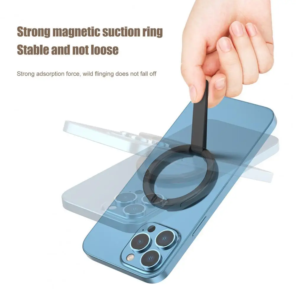 

Mobile Phone Stand Ultra-thin Magnetic Portable Desktop Phone Ring Buckle Holder for iPhone 13/12 Series