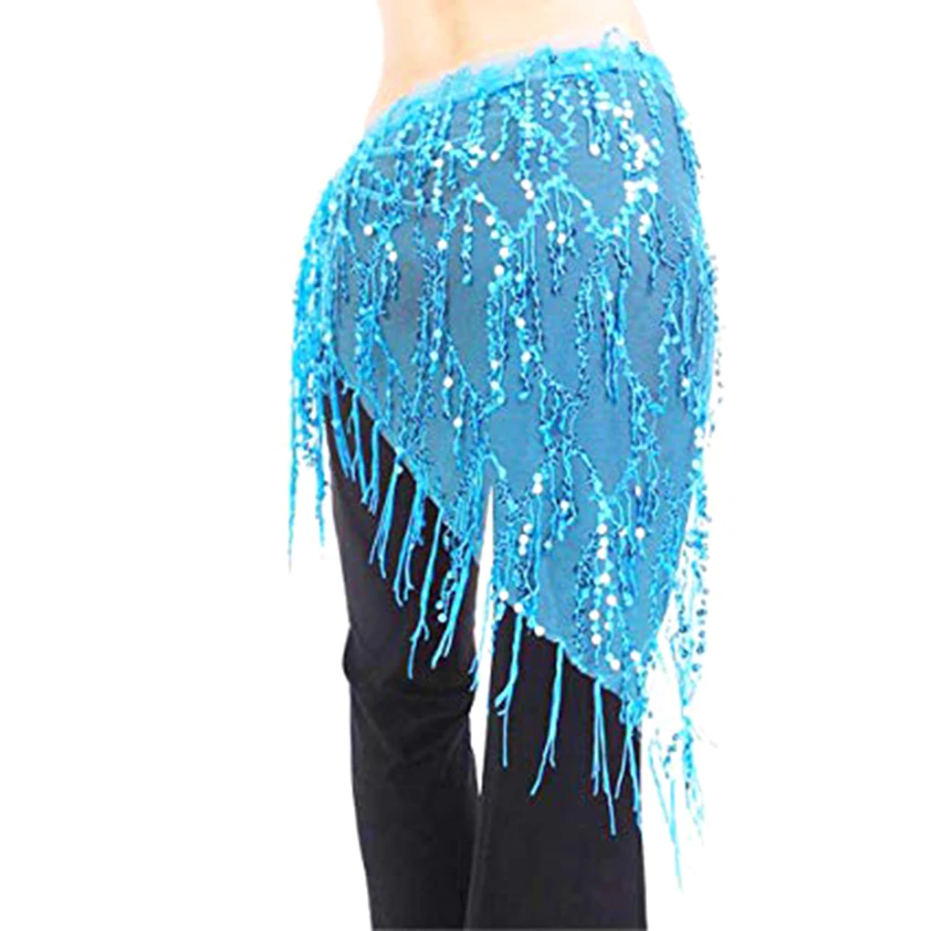 

Women Belly Dance Hip Scarf Accessories Bellydance Chain Costume Nylon Mesh Yarn Stylish Waistband Performance Pink