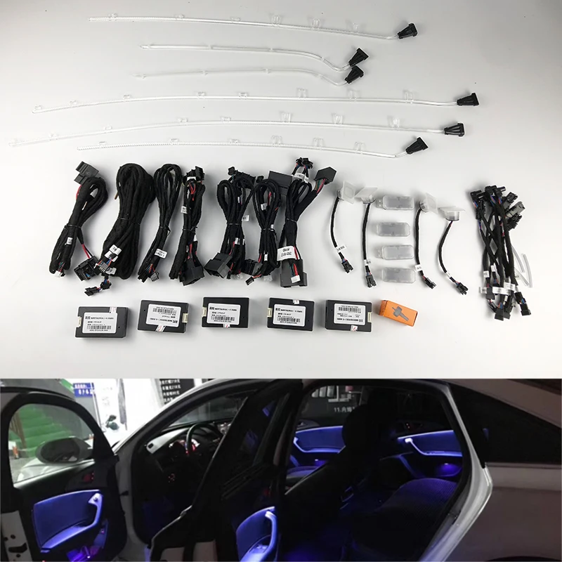 

Original Interior Ambient Lights LED Ambient Lights Door Footwell Lights MMI control For Audi A6 C7 C7 PA A7 2013-2018