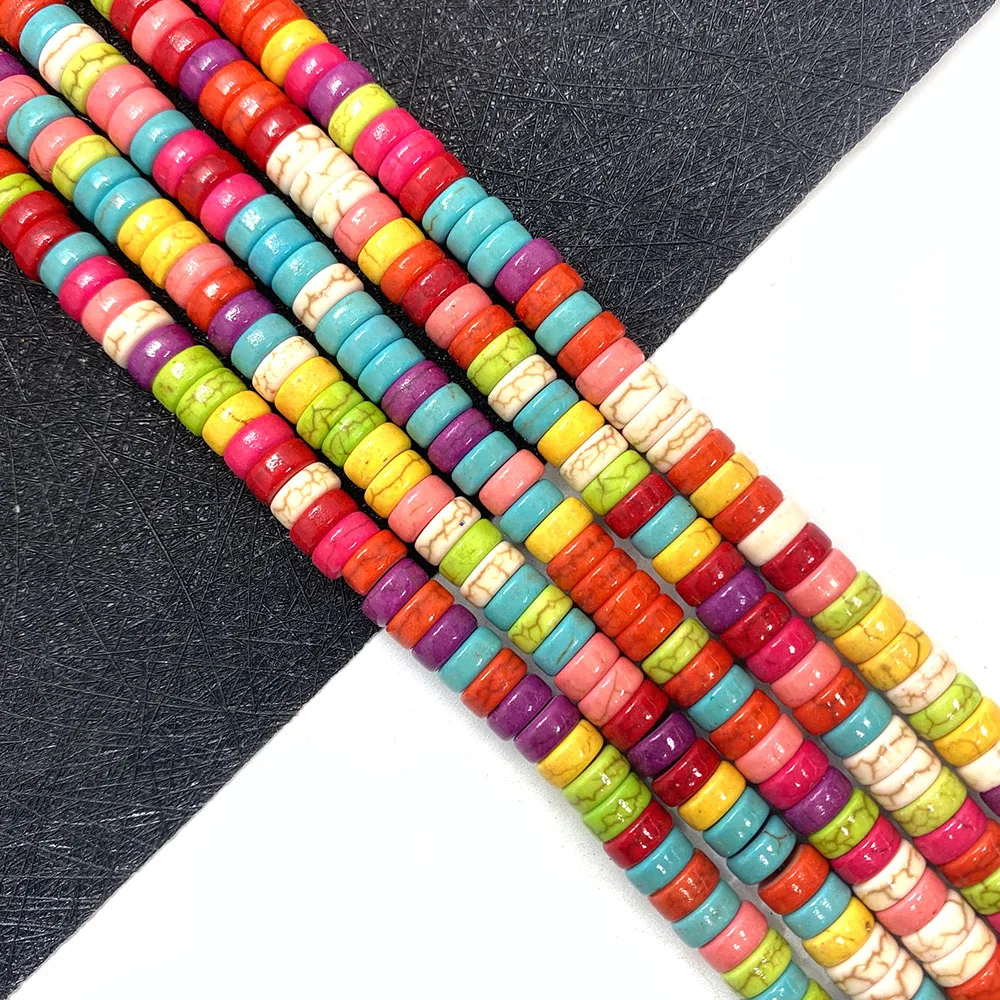 

Colorful Cylindrical Synthetic Turquoise Beads DIY Jewelry Making Handmade Wind Chime Pendant Ladies Jewelry Accessories 3x6 mm