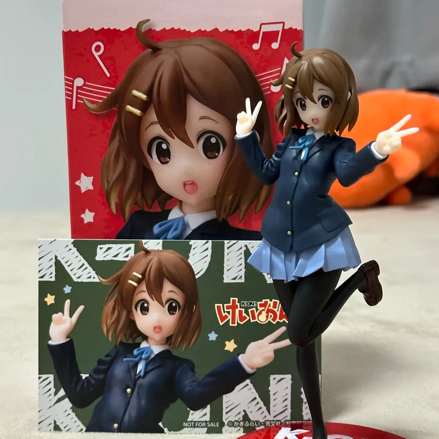 

17cm K-ON Hirasawa Yui Pvc Action Figure Home/Office Decoration Japanese Anime Kawaii Cute Girl Collection toys model doll gift