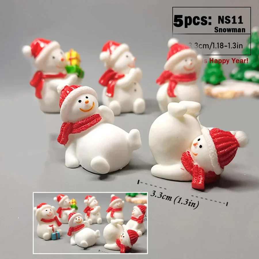 Миниатюрные рождественские фигурки из смолы, набор из 3 штук