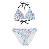 white leopard push up swimsuit for women 2022 bikini two piece bathing suit femme design triangle string tankini tops swimwear