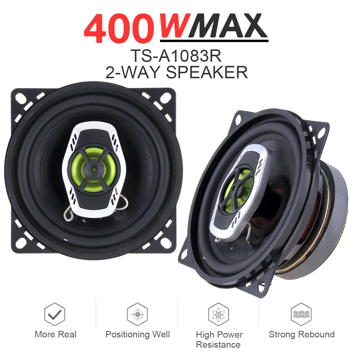 

2pcs 4 Inch 400W 2 Way Car Coaxial Speaker Auto Audio Music Stereo Subwoofer Full Range Frequency Hifi Speakers