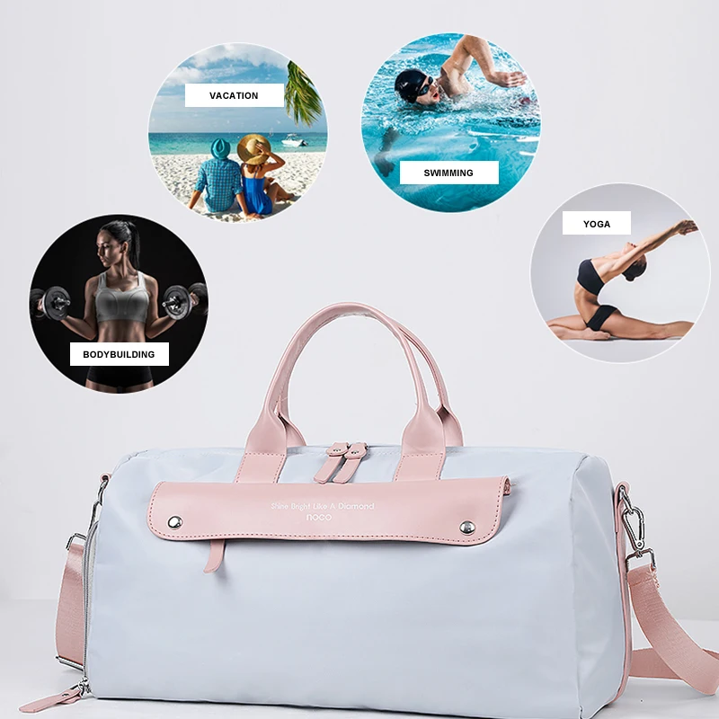 Women Sports Gym Bag With Shoes Compartment Outdoor Travel Dry Wet Bag Large Handbag Multifunction Swimming Fitness Training Bag