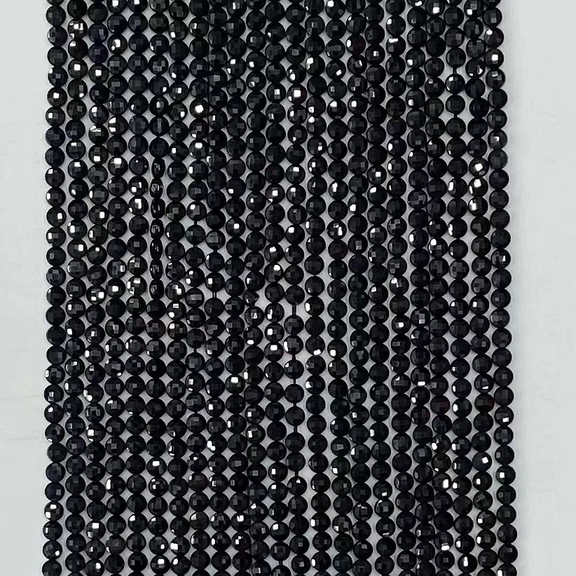 Натуральный черный шпинель свободные бусины изготовление ювелирных изделий