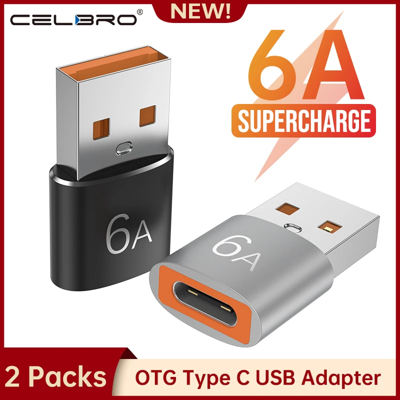 Переходник для кабеля 6A Тип C мама-USB папа |
