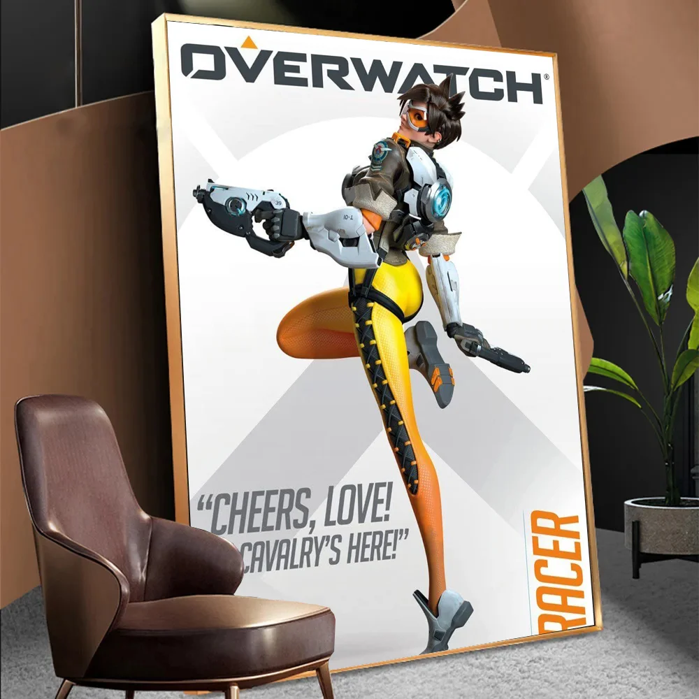 O-Overwatch Game Классические винтажные постеры Белая бумага Печатает Плакаты