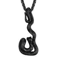 chianspro 316l stainless steel python pendant necklace mens vintage gothic jewelry cp998