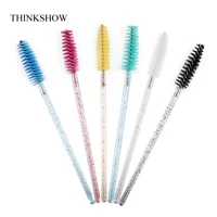 thinkshow 50pcsbag disposable crystal handle eye brushes colors mini mascara wands brush lashes makeup tool