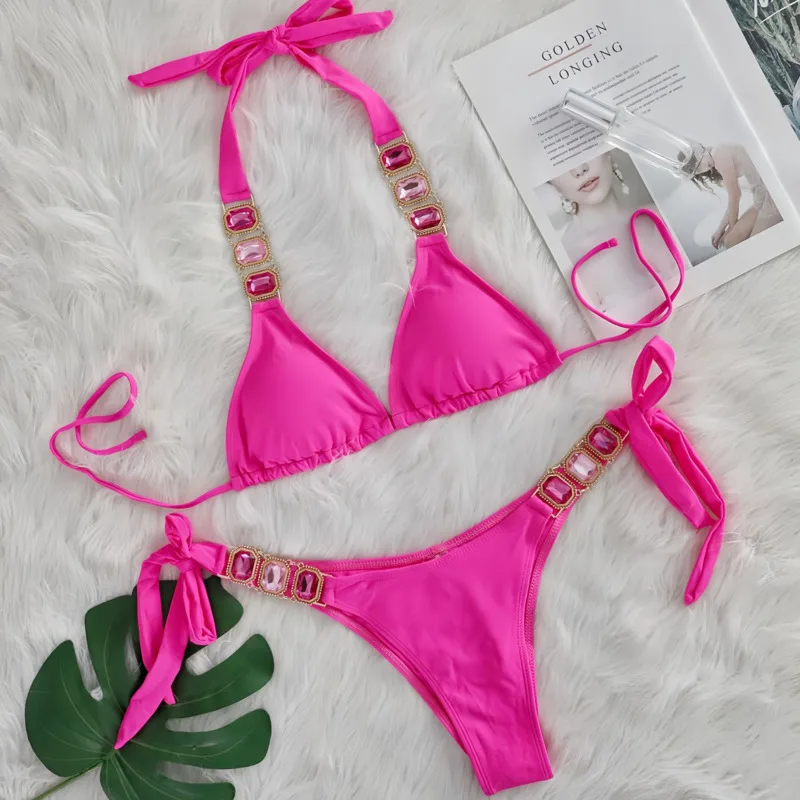 2025 Новый сексуальный купальник-бикини со стразами женские купальники женский