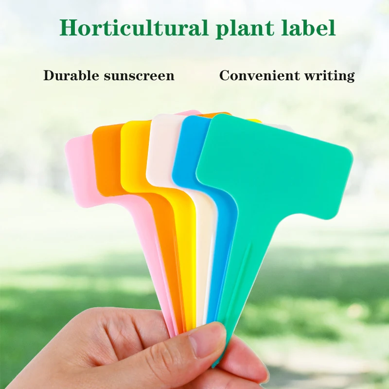 

50Pcs T-Shape Plastic Plant Waterproof Tags Flower Seed Varieties Tagging Marker Writable Inserted Gardening Label Plants Sign