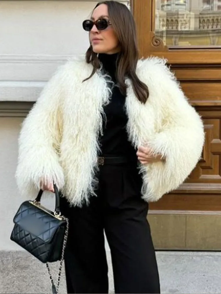 Зимние Женские однотонные теплые куртки из искусственного меха женское
