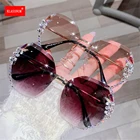 Женские солнцезащитные очки без оправы, Винтажные Солнцезащитные очки с градиентными линзами, 2022