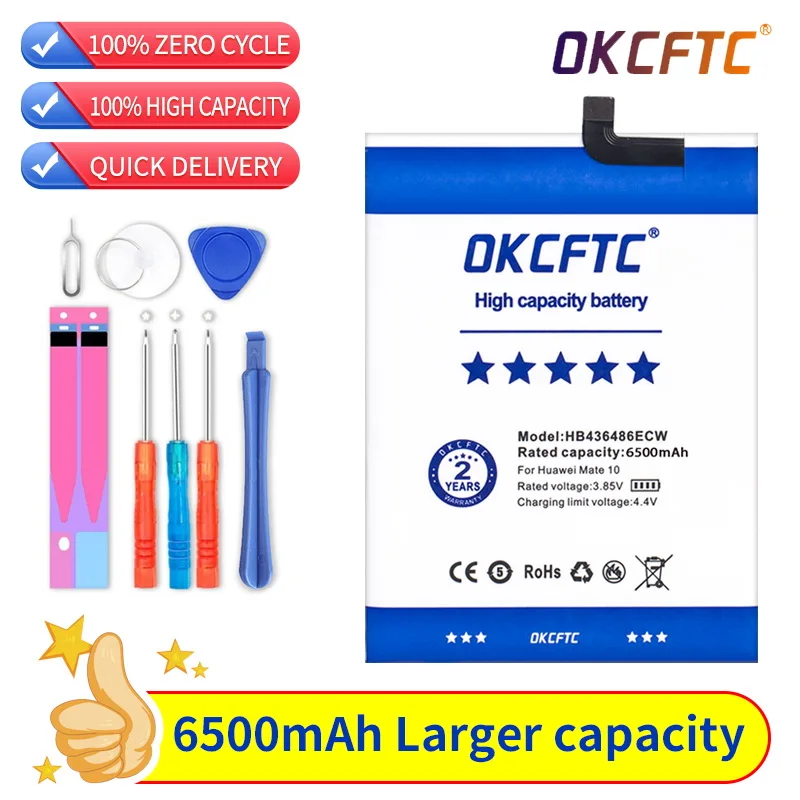 

Аккумулятор OKCFTC 6800 мАч HB436486ECW для HUAWEI MATE 10/Mate 10 Pro/P20 Pro AL00 L09 L29 TL00/Mate 20/Mate 20 pro/Honor V20/Mate X