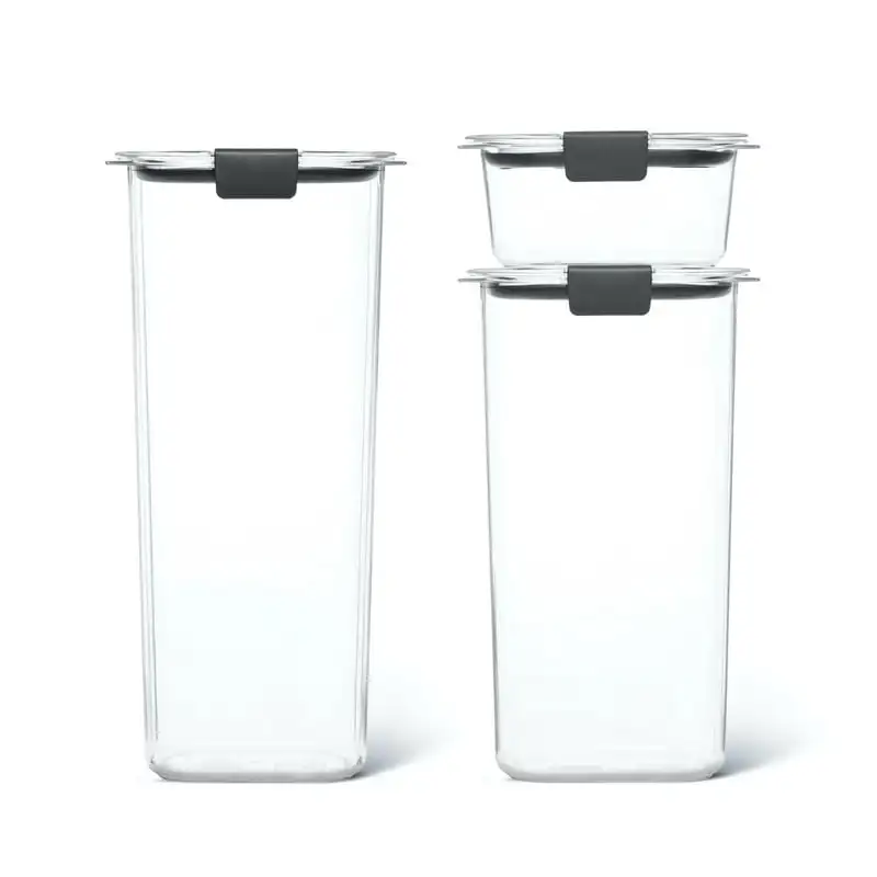 

Pantry Set of 3 Food Storage Canisters with Latching Lids Butter churner Butter holder