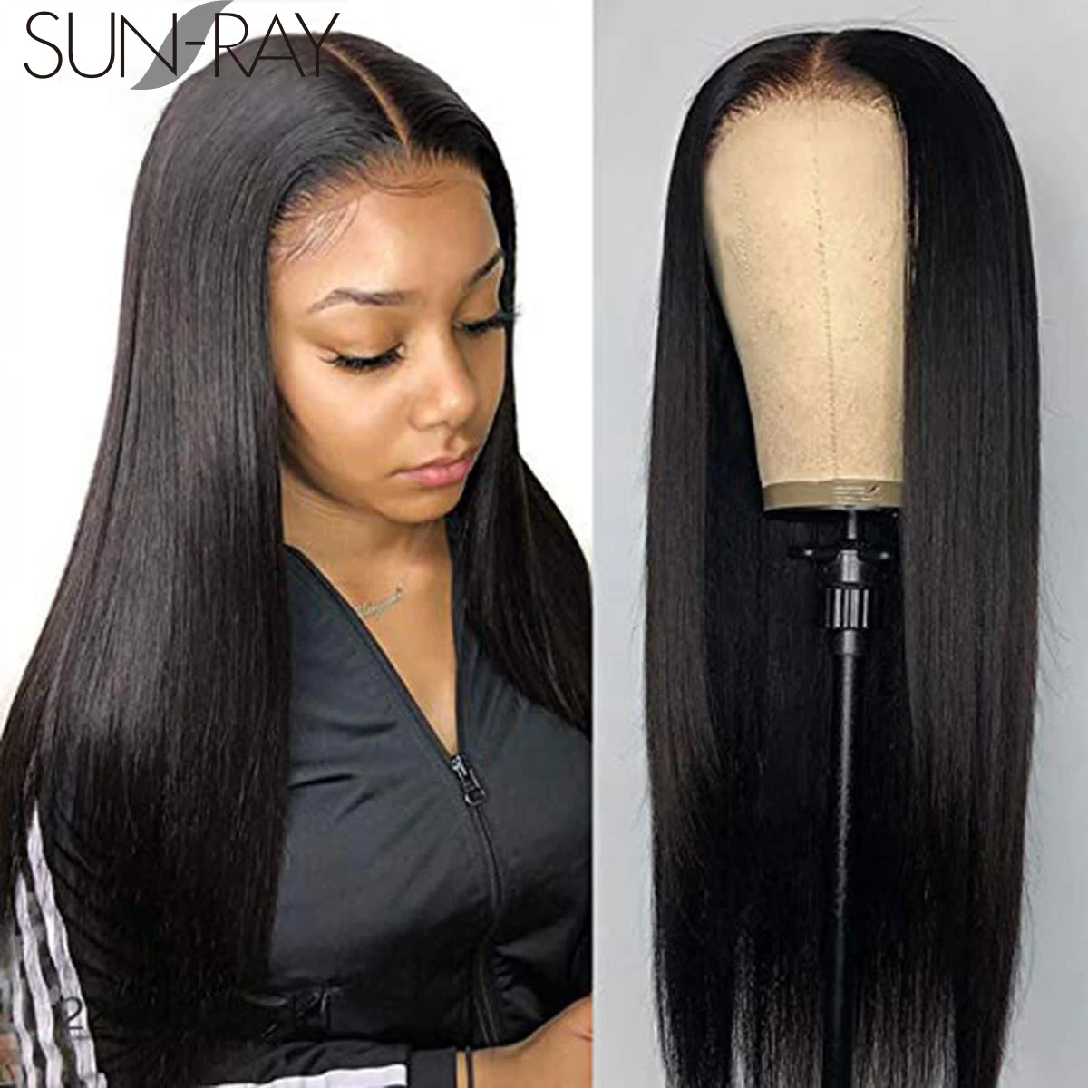Straight Bob Lace Front Human Hair Wigs with Baby Hair  T Middle Lace  Part Brazilian Pre-Plucked Wigs for Black Women 18 inch